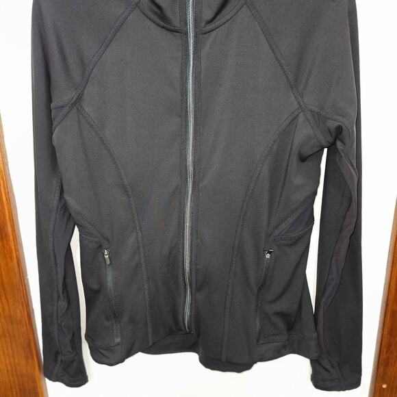 Athleta Jacket Womens Small Black Full Zip Vented Mesh Long Sleeve Pockets - Picture 4 of 10